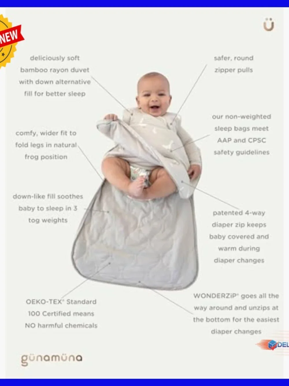 Long Sleeve Sleep Sack 18-24 Months Soft Rayon Wearable Blanket